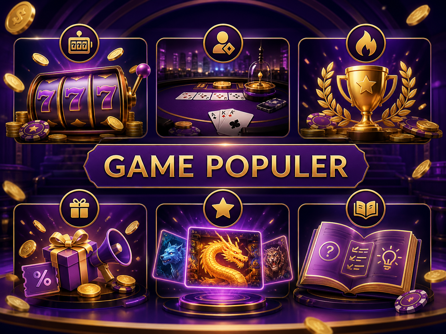 Ilustrasi kategori game populer Bighoki