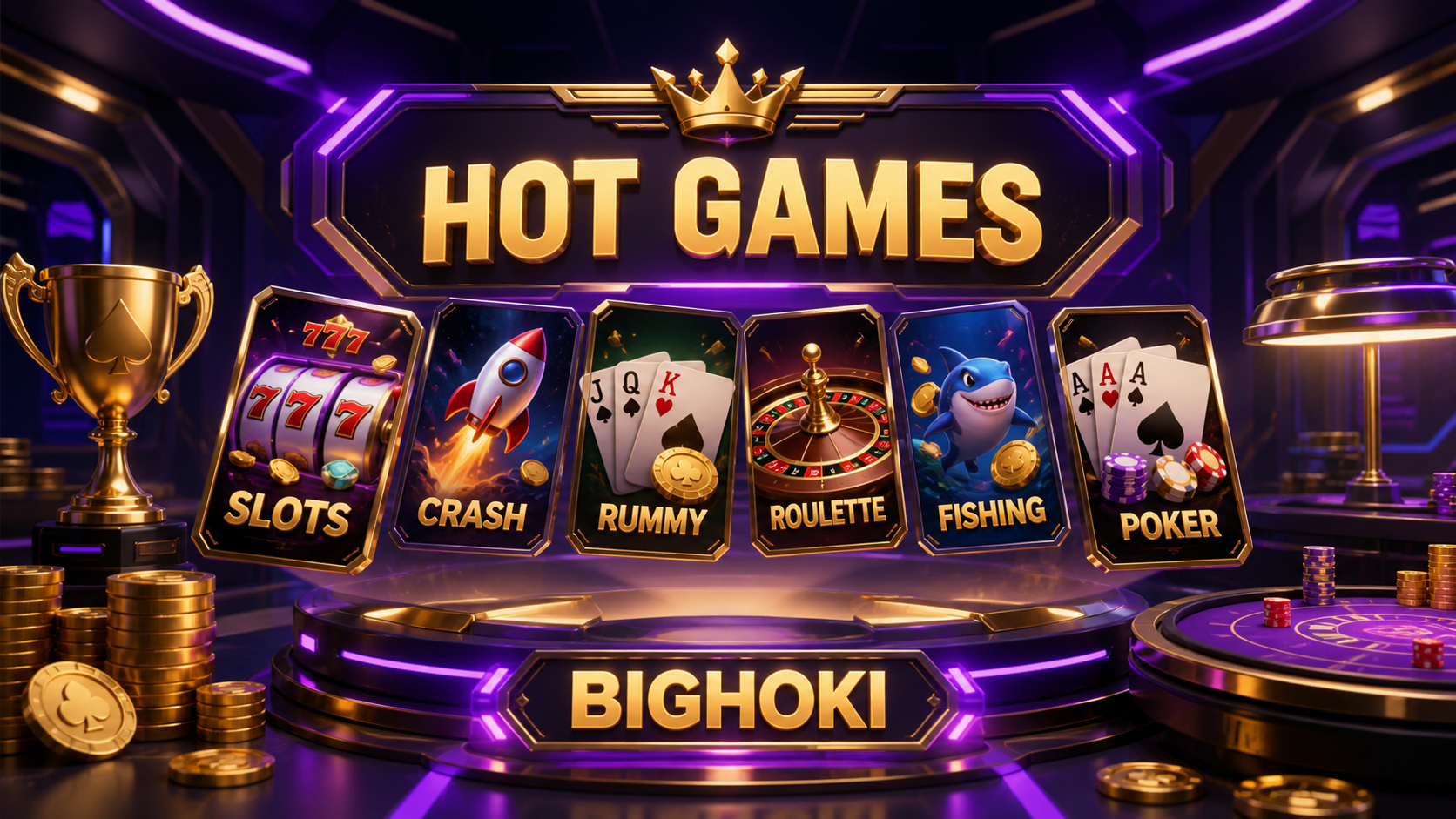 Showcase hot games Bighoki dengan kartu game populer